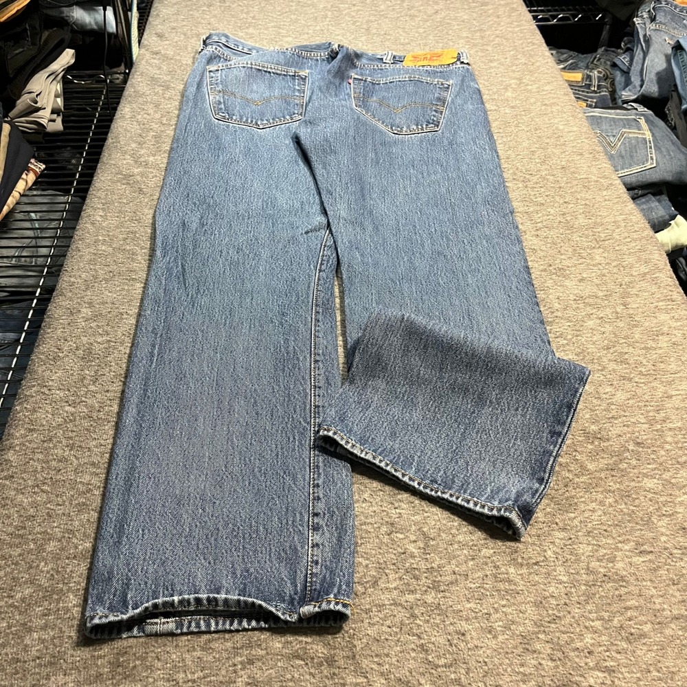 Levis 501 Original Fit Mens Jeans 38x32 Medium Wash Blue Straight Leg Denim